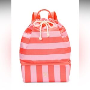 Victoria's Secret Coral and White Striped Tote